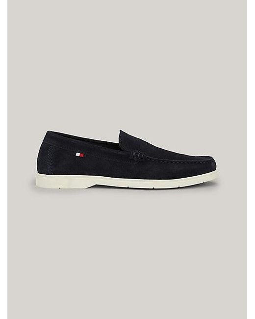 Tommy Hilfiger Casual Suède Loafer Met Contrasterende Zool in het Multicolor voor heren