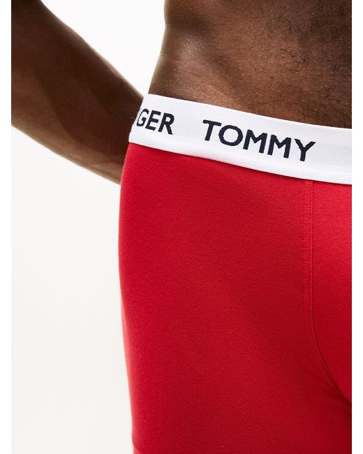 Tommy Hilfiger Blue 3-Pack Heritage Logo Waistband Trunks for men