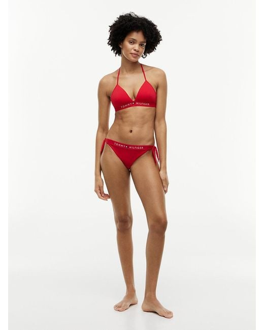 Tommy Hilfiger Red Original Cheeky Side Tie Bikini Bottoms