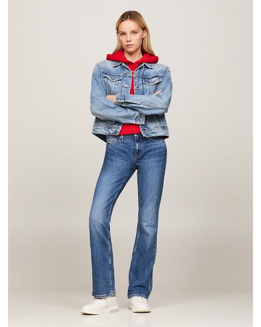 Tommy Hilfiger Blue Maddie Mid Rise Bootcut Faded Jeans