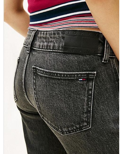Tommy Hilfiger Low Rise Zwarte Bootcut Jeans Met Fading in het Black