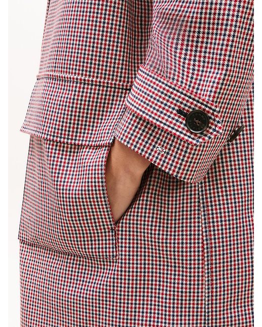 Tommy Hilfiger Pink Water Repellent Check Oversized 2-in-1 Coat