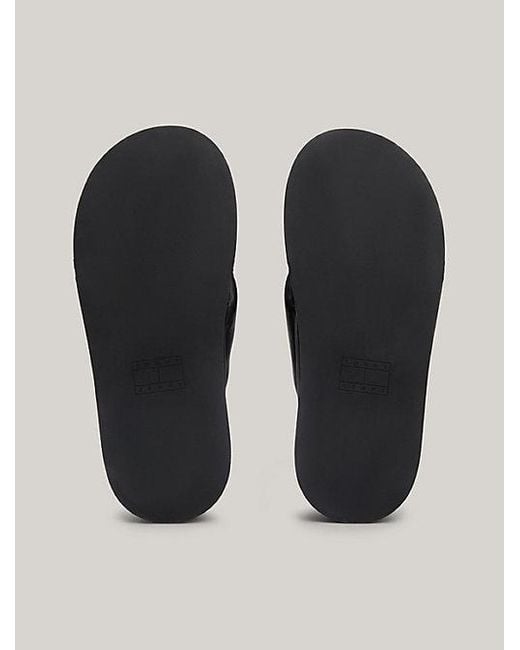 Tommy Hilfiger Black Sandale mit Keilabsatz und Logo
