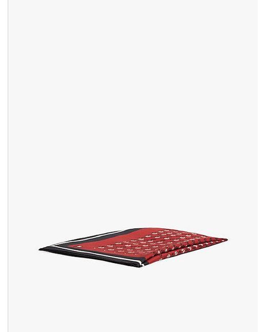 Pañuelo Estampado De Mezcla De Seda Tommy Hilfiger de hombre de color Red