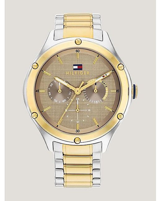 Reloj bitonal chapado en oro Tommy Hilfiger de color Metallic