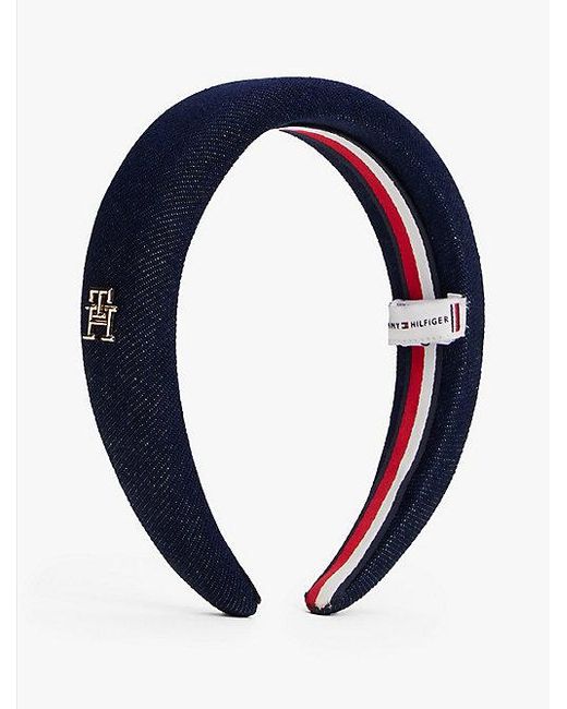 Diadema Vaquera Chic Con Monograma Th Tommy Hilfiger de color Blue