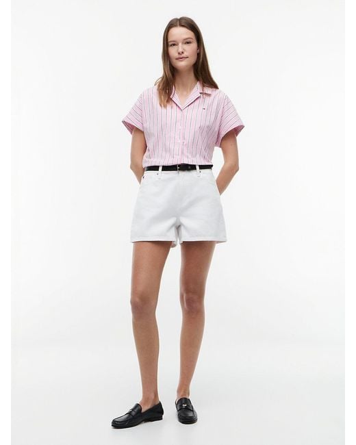 Tommy Hilfiger Blue Relaxed Fit Poplin Short Sleeve Shirt
