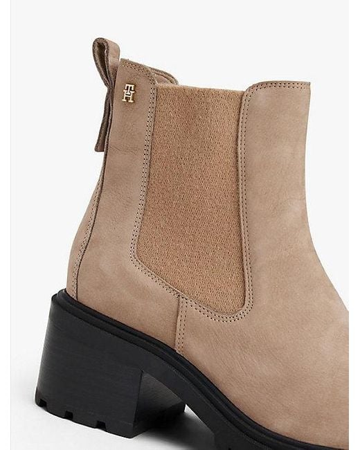 Tommy Hilfiger Chelsea Boot Met Profielzool En Blokhak in het White
