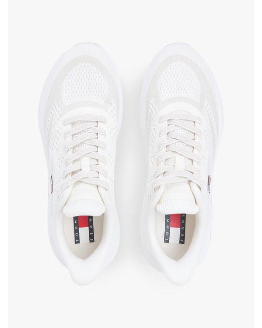 Tommy Hilfiger White Jacquard Knit Logo Trainers for men