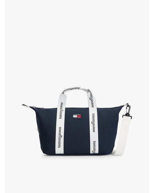 Tommy Hilfiger Blue Essential Repeat Logo Crossbody Tote Bag