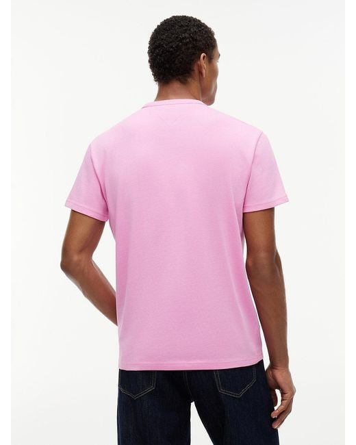 Tommy Hilfiger Pink Tommy Flag Crew Neck T-Shirt for men