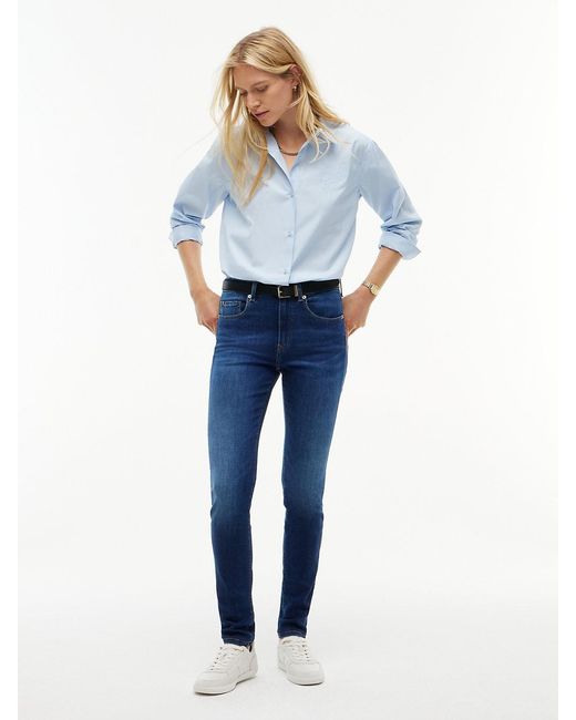 Tommy Hilfiger Blue Como Mid Rise Skinny Faded Jeans