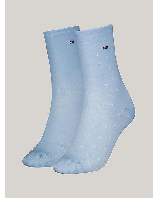 Pack de 2 pares de calcetines en punto ligero Tommy Hilfiger de color Blue