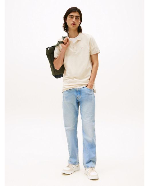 Polo Ajusté À Drapeau Tommy Hilfiger pour homme en coloris White