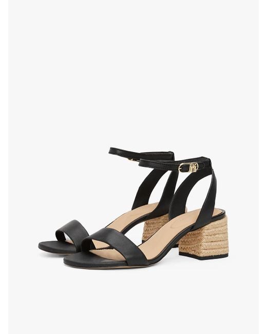 Tommy Hilfiger White Leather Espadrille Heel Sandals