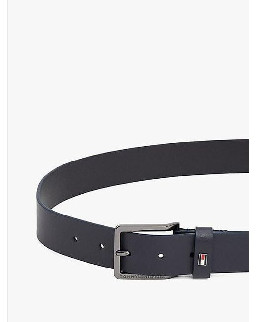Tommy Hilfiger Leren Riem Met Geëmailleerde Vlag in het Blue voor heren
