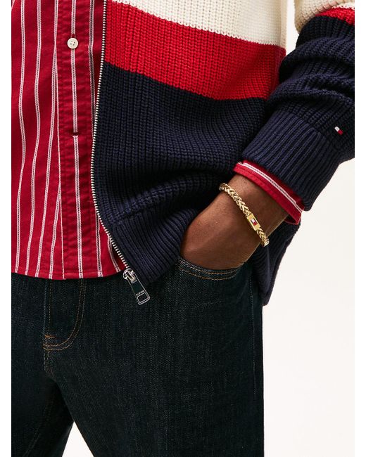 Bracciale A Catenella Intrecciata Placcato di Tommy Hilfiger in Metallic da Uomo
