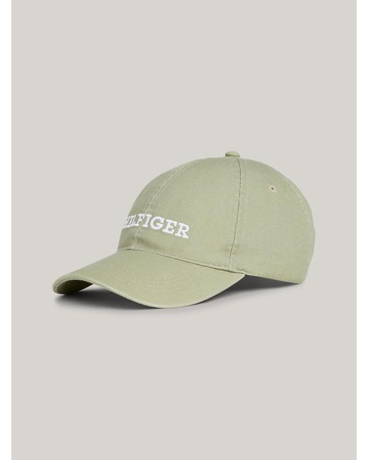 Tommy Hilfiger Green Hilfiger Monotype Embroidery Six-panel Baseball Cap for men