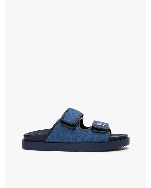 Tommy Hilfiger Blue Th Monogram Double Strap Sandals