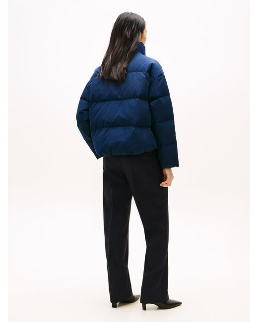 Tommy Hilfiger Blue Crest Embroidery Down Puffer Jacket