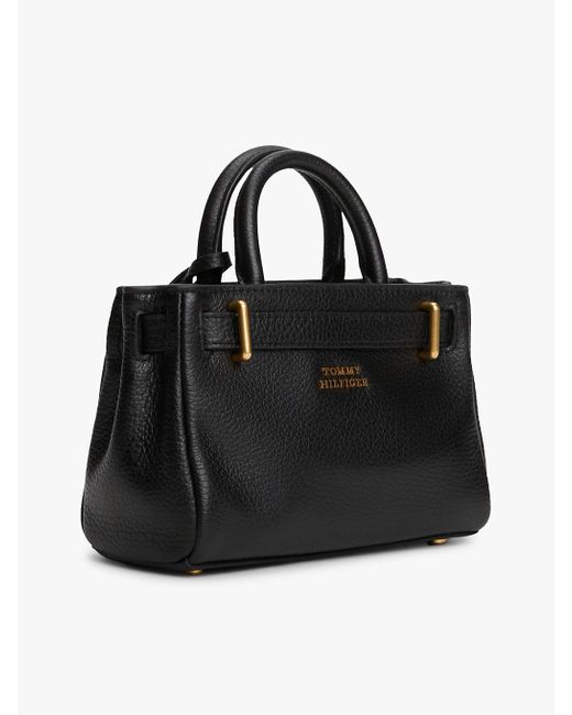 Tommy Hilfiger Black The American Icon Leather Tote Bag
