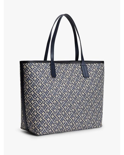 Tommy Hilfiger Gray Hilfiger Icon Th Monogram Jacquard Tote Bag