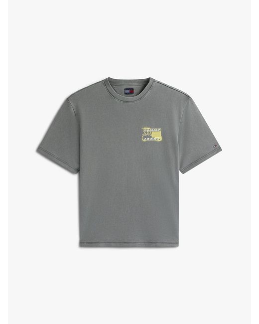 Tommy Hilfiger Gray 90S Back Bubble Logo Jersey T-Shirt for men