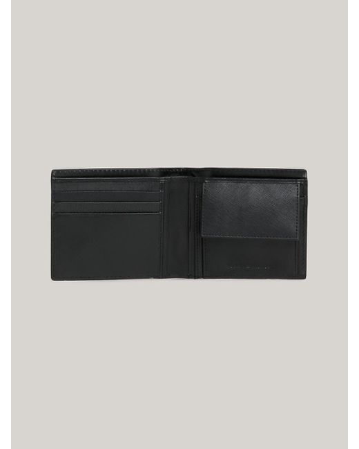 Tommy Hilfiger Black Croco-print Leather Credit Card And Coin Wallet for men