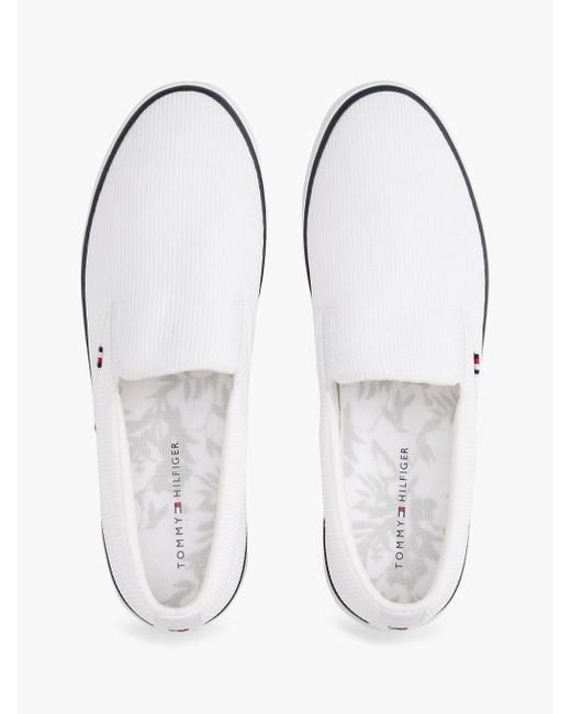 Baskets À Enfiler En Maille Tommy Hilfiger pour homme en coloris White