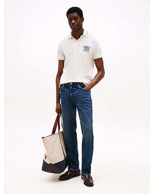 Tommy Hilfiger Regular Fit Poloshirt Met Geborduurd Embleem in het White voor heren