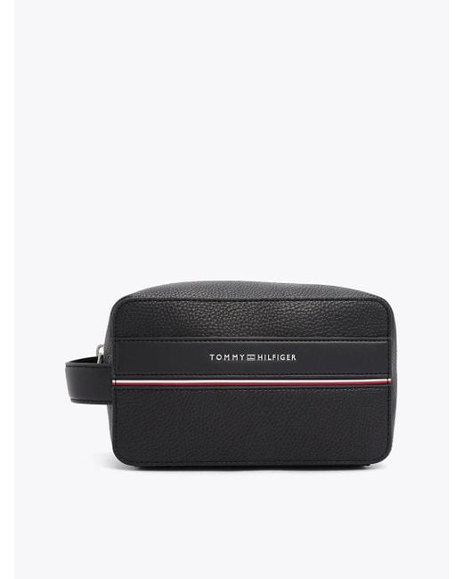 Tommy Hilfiger Black Th Business Corporate Logo Washbag for men