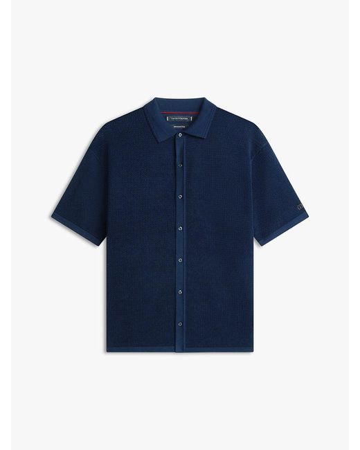 Tommy Hilfiger Blue New York Label Relaxed Fit Waffle Knit Shirt for men