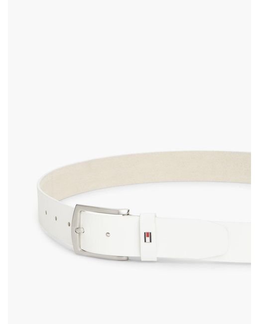 Cintura Denton Con Bandierina Sul Passante di Tommy Hilfiger in White da Uomo