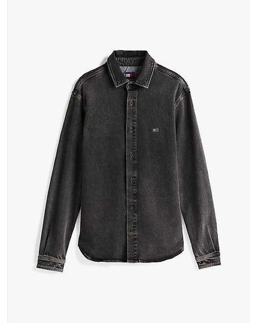 Tommy Hilfiger Regular Fit Denim-Overshirt Mit Fade-Effekt in Black für Herren