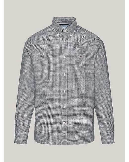 Tommy Hilfiger Regular Fit Oxford-overhemd Met Geweven Print in het Gray voor heren