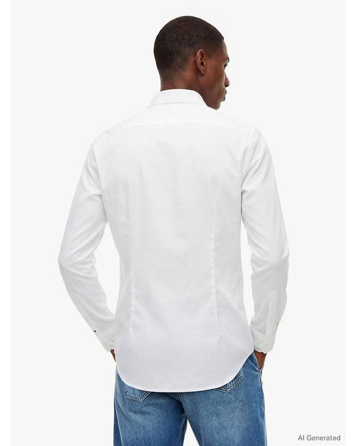 Camicia New York Label Slim Fit di Tommy Hilfiger in White da Uomo