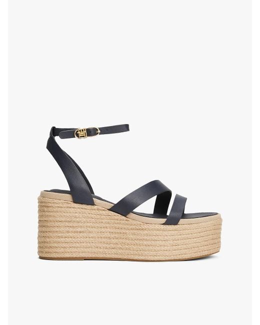 Espadrilles Compensées En Cuir Tommy Hilfiger en coloris Blue