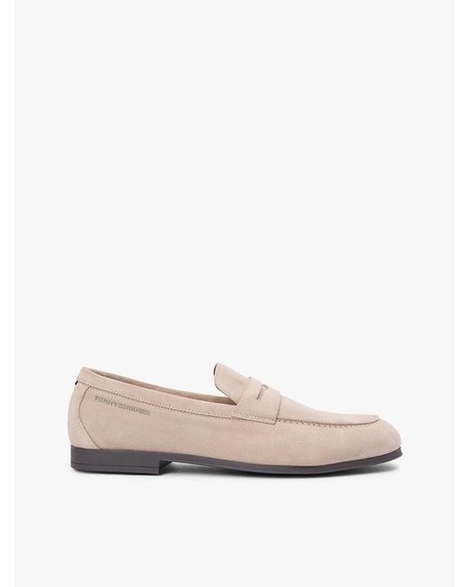 Tommy Hilfiger White Suede Flexible Loafers for men