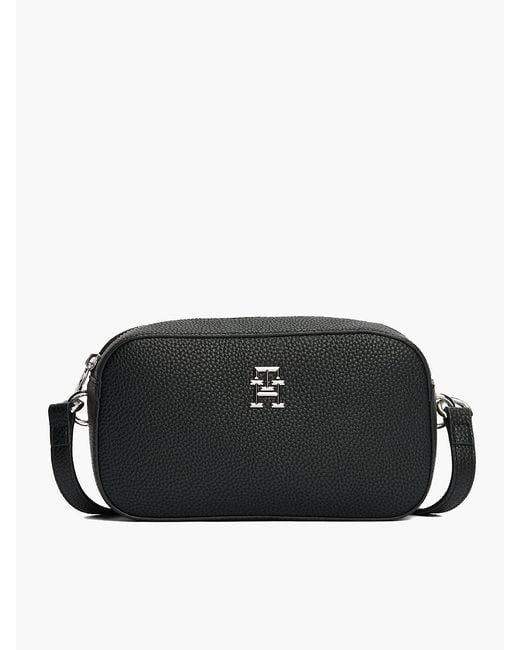 Tommy Hilfiger Black Th Emblem Crossbody Camera Bag
