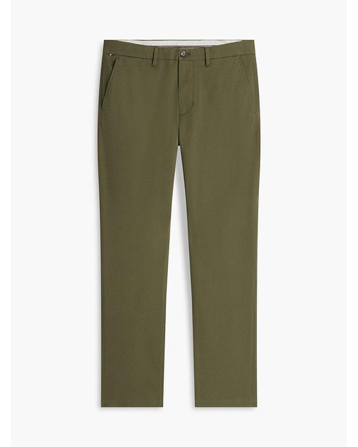 Tommy Hilfiger Green Denton Micro Print Straight Leg Chinos for men