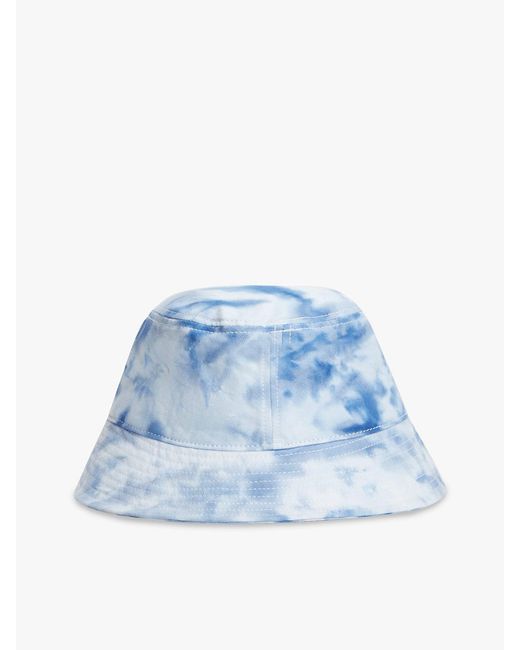 Tommy Hilfiger Blue Logo Embroidery Tie-Dye Bucket Hat