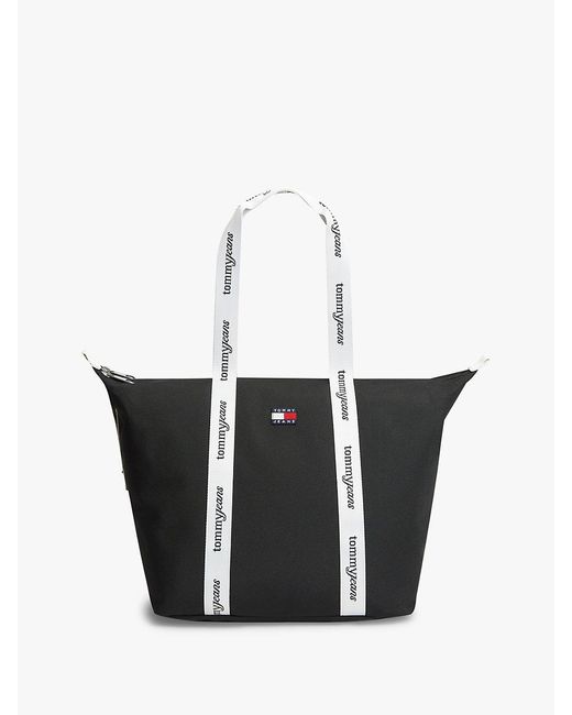 Tommy Hilfiger White Essential Repeat Logo Tote Bag