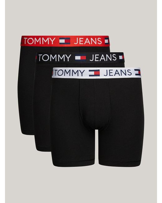 Tommy Hilfiger Black 3-pack Essential Logo Waistband Boxer Briefs for men
