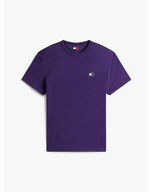 Tommy Hilfiger T-Shirt Met Ronde Hals En Tommy-Badge in het Purple voor heren