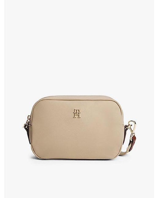 Tommy Hilfiger Crossbody Cameratas Met Webbing Band in het Natural