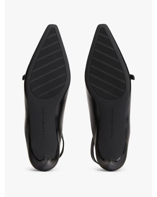 Tommy Hilfiger White Leather Kitten Heel Slingbacks