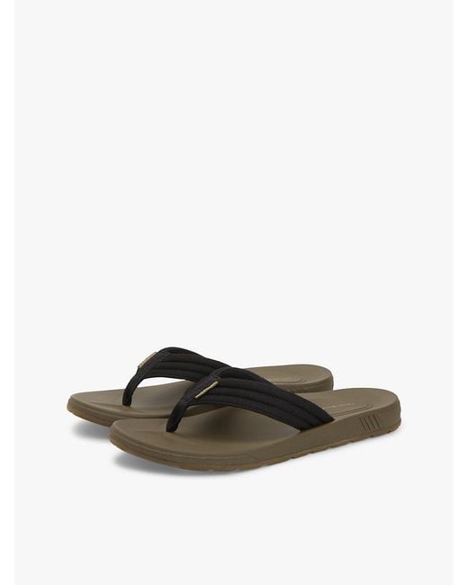 Tommy Hilfiger Black Padded Strap Contoured Footbed Flip-flops for men