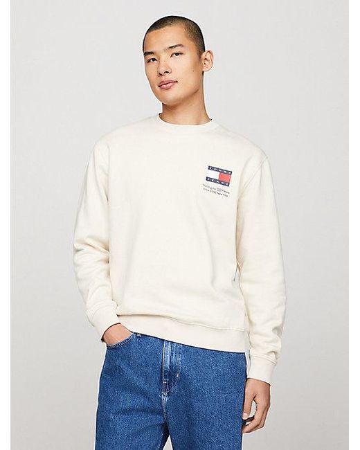Tommy Hilfiger Essential Sweatshirt Met Ronde Hals En Logo in het White voor heren