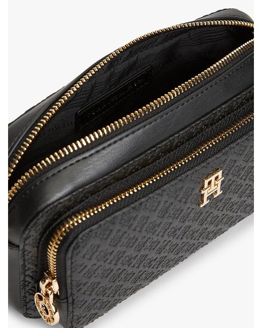Tommy Hilfiger Black Th Monogram Crossbody Camera Bag