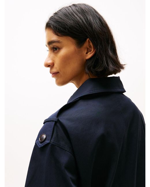 Parka À Capuche Et Pattes Aux Poignets Tommy Hilfiger en coloris Blue